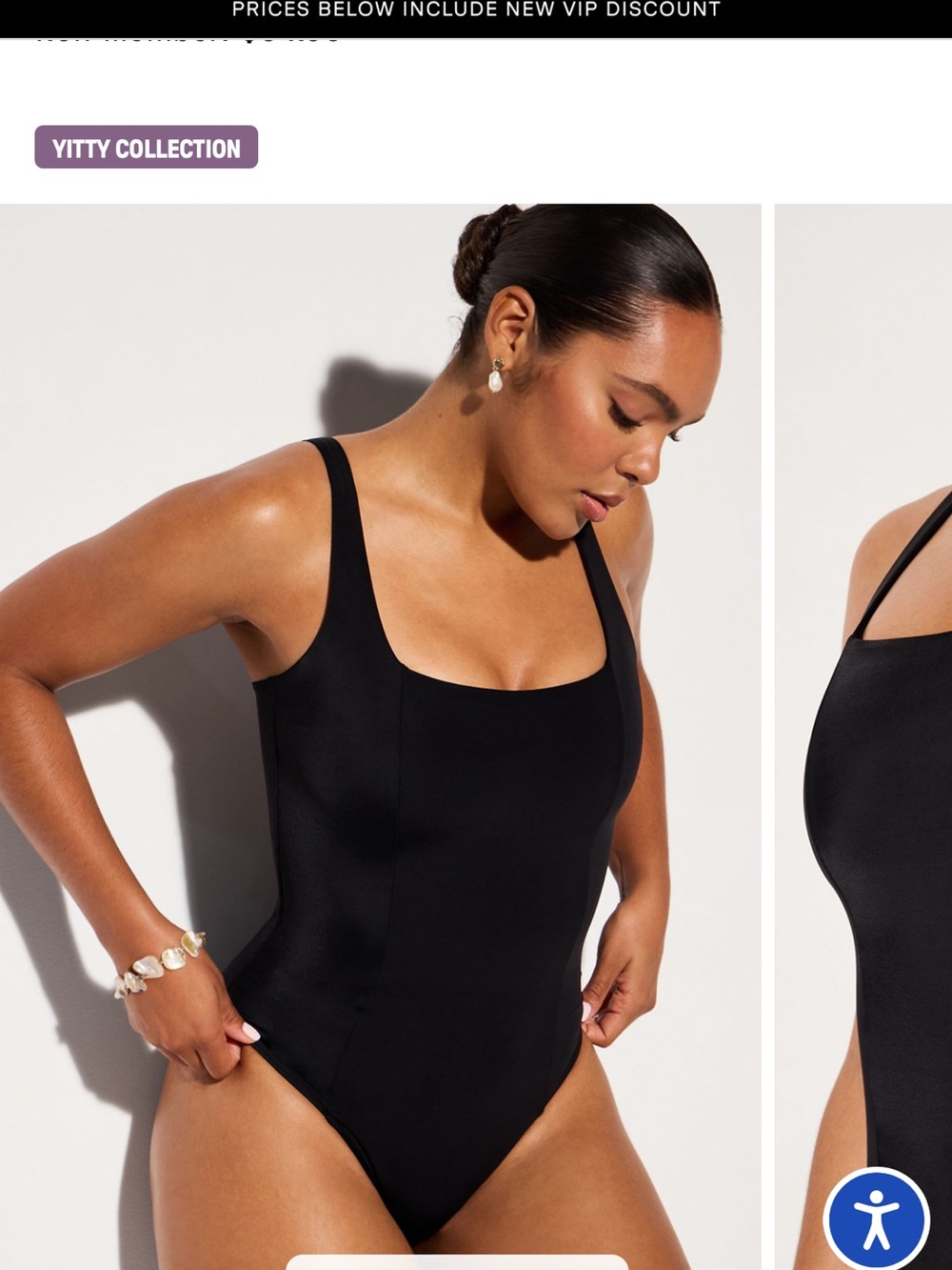 Yitty Shaping Cinch Waist Black Swimsuit One Piece size XS - New with Tags